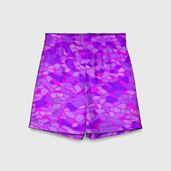 Шорты детские Фиолетовые плитки на розовом фоне, цвет: 3D-принт