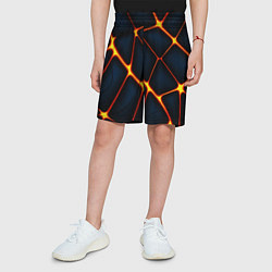Шорты детские Каменный разлом с лавой, цвет: 3D-принт — фото 2