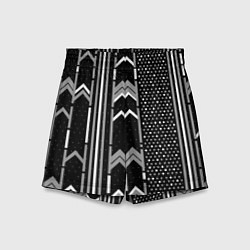Шорты детские Закулисье чёрно-белое, цвет: 3D-принт