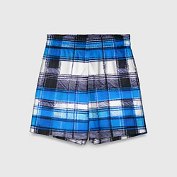 Шорты детские Чёрные полосы на сине-белом фоне, цвет: 3D-принт