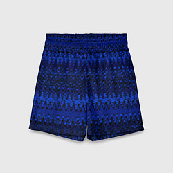 Шорты детские Чёрно-синий узоры, цвет: 3D-принт