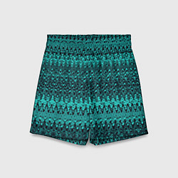 Шорты детские Бирюзовый узоры, цвет: 3D-принт