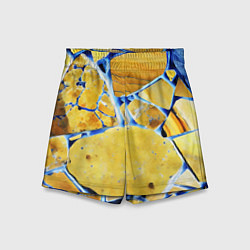 Шорты детские Жёлто-синяя абстракция, цвет: 3D-принт