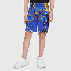 Шорты детские A gold mineral in a blue stone, цвет: 3D-принт — фото 2
