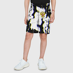 Шорты детские Россия герб глитч, цвет: 3D-принт — фото 2