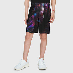 Шорты детские Неоновая психоделика абстракция, цвет: 3D-принт — фото 2