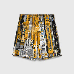 Шорты детские Cyberpunk pattern yellow, цвет: 3D-принт
