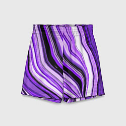 Шорты детские Волнистые вертикальные чёрно-фиолетовые полосы, цвет: 3D-принт