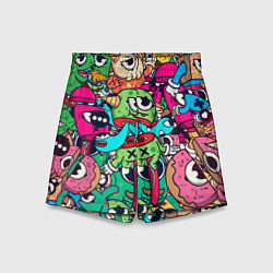 Шорты детские Color doodle monsters, цвет: 3D-принт