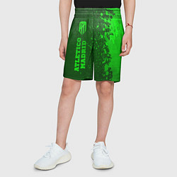 Шорты детские Atletico Madrid - green gradient по-вертикали, цвет: 3D-принт — фото 2