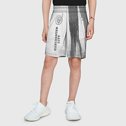 Шорты детские Manchester City - white gradient по-вертикали, цвет: 3D-принт — фото 2