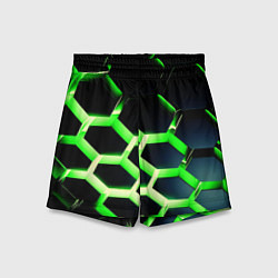 Шорты детские Neon Honeycombs, цвет: 3D-принт