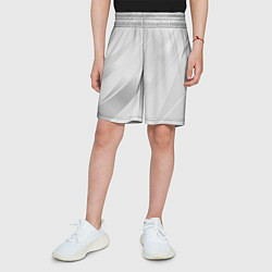 Шорты детские Светлый серый полосы с градиентом, цвет: 3D-принт — фото 2