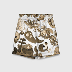 Шорты детские Растения против зомби в бежевых тонах, цвет: 3D-принт