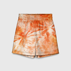 Шорты детские Оранжевый тай-дай пятна, цвет: 3D-принт