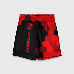Детские шорты Porsche - red gradient по-вертикали