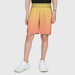 Шорты детские Градиент нежный жёлто-розовый, цвет: 3D-принт — фото 2