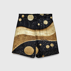 Детские шорты Золотая объемная абстракция - текстура