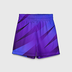Шорты детские Сине-фиолетовый абстрактные линии, цвет: 3D-принт