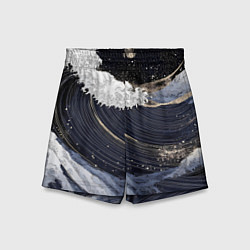 Детские шорты Волны моря с блестками
