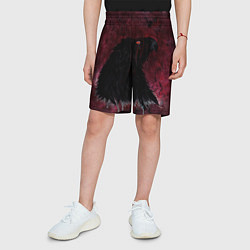 Шорты детские Орёл с шрамом на фоне кровавого неба, цвет: 3D-принт — фото 2