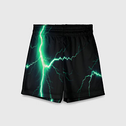 Шорты детские Lightning turquoise, цвет: 3D-принт
