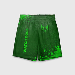 Шорты детские Watch Dogs - green gradient вертикально, цвет: 3D-принт