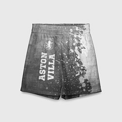 Шорты детские Aston Villa - grey gradient по-вертикали, цвет: 3D-принт