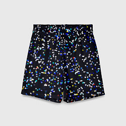 Шорты детские Чёрно-синий мозаика паттерн, цвет: 3D-принт
