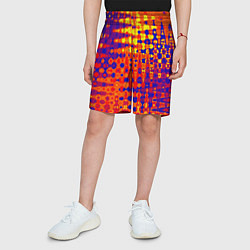 Шорты детские Пламенный сочный оранжево-синий, цвет: 3D-принт — фото 2