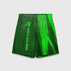 Шорты детские Need for Speed - green gradient по-вертикали, цвет: 3D-принт