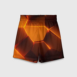 Шорты детские Оранжевые объемные пластины, цвет: 3D-принт