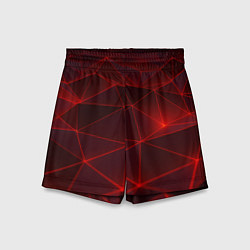 Шорты детские Красные полигоны с неоном, цвет: 3D-принт