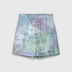 Шорты детские Скетч японские дорамы, цвет: 3D-принт