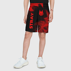 Шорты детские Stray - red gradient вертикально, цвет: 3D-принт — фото 2