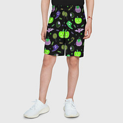 Шорты детские Halloween black pumpkin pattern, цвет: 3D-принт — фото 2