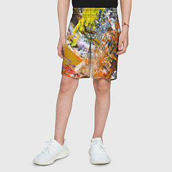 Шорты детские Живая Абстракция: Поток Цветов и Форм в Постоянном, цвет: 3D-принт — фото 2
