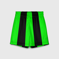 Шорты детские Color green black lines, цвет: 3D-принт