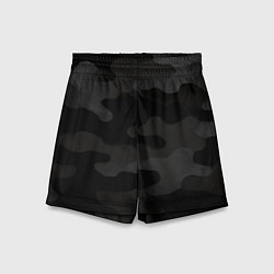 Шорты детские Черно-серая текстура камуфляжа, цвет: 3D-принт
