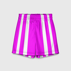 Шорты детские Color white pink stripes, цвет: 3D-принт