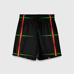 Шорты детские Color black green orange stripes, цвет: 3D-принт