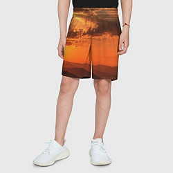 Шорты детские Закат на перевале актопрак, цвет: 3D-принт — фото 2
