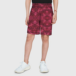 Шорты детские Малиновый комуфляж, цвет: 3D-принт — фото 2