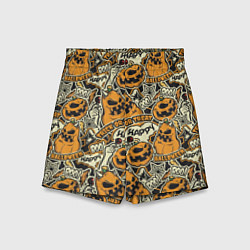 Шорты детские Хэллоуин тыквы, цвет: 3D-принт