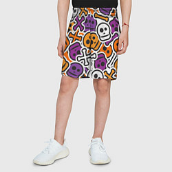 Шорты детские Funny skulls, цвет: 3D-принт — фото 2
