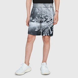 Шорты детские Снежинка на черно белое, цвет: 3D-принт — фото 2