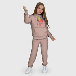 Костюм хлопковый детский Color zebra, цвет: пыльно-розовый — фото 2