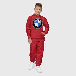 Костюм хлопковый детский Logo BMW, цвет: красный — фото 2