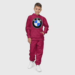 Костюм хлопковый детский Logo BMW, цвет: маджента — фото 2