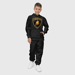 Костюм хлопковый детский Lamborghini logo, цвет: черный — фото 2